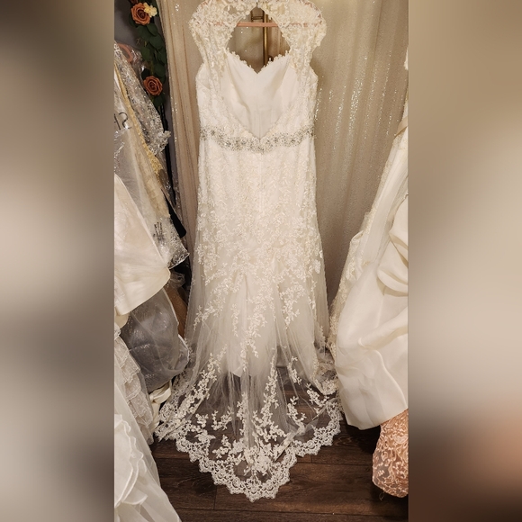 Jasmine Collection Ivory A Line Altered Wedding Gown - Picture 6 of 12